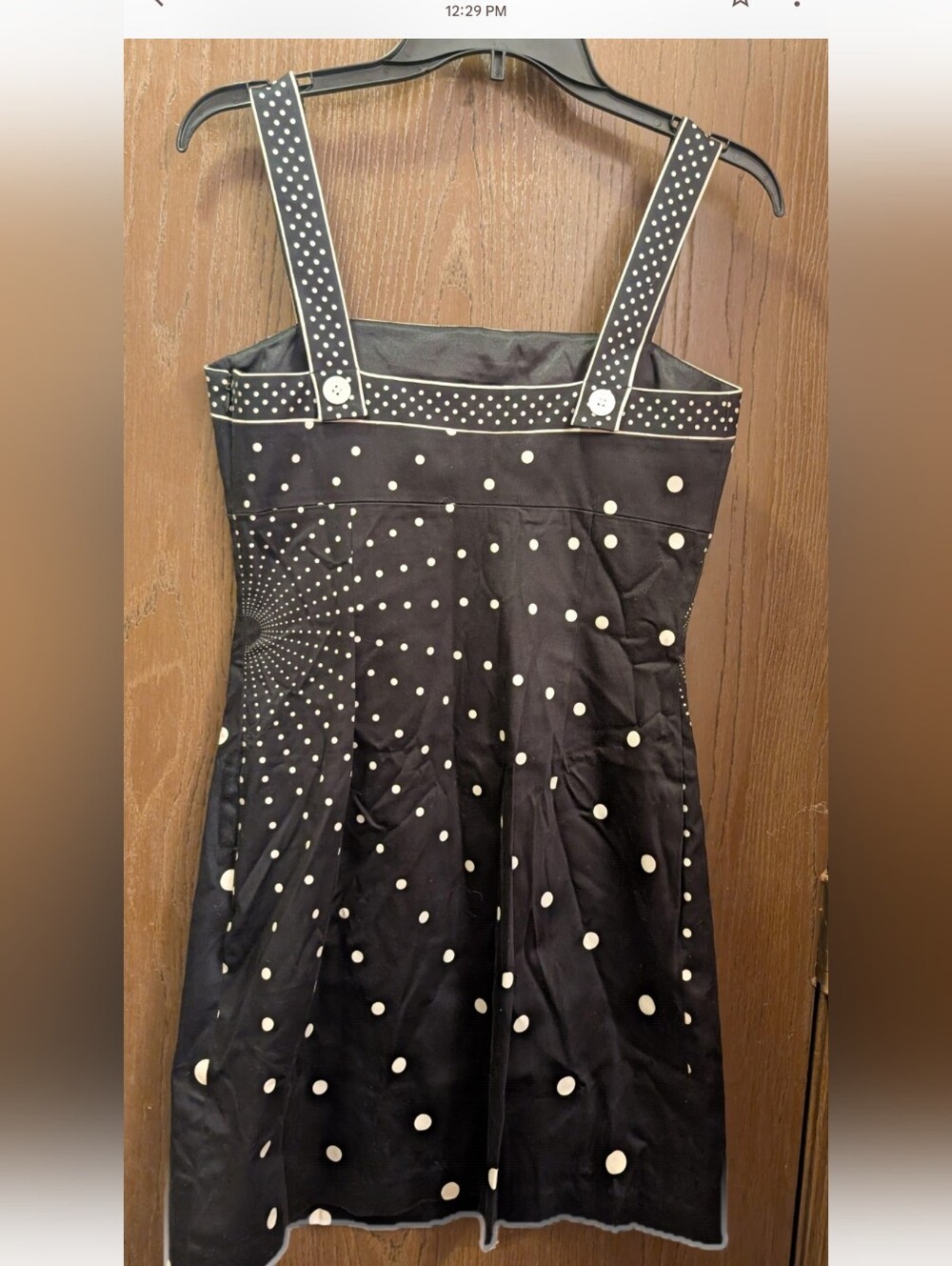 Elle Tahari NWT Sz-8 BLACK WITH WHITE DOTS SLEEVELESS SHORT DRESS #50814